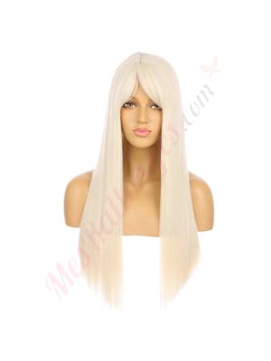 DM2031353-v4 Blond Blanc Perruque Longue Cheveux Synthétiques avec Toupet  [VENTE FINALE]