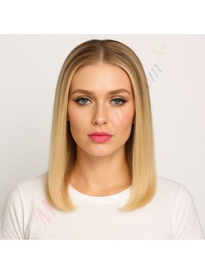 Ella - Perruque Courte 14 Pouces Cheveux Humains Naturels Remy Hair Blonde Ombrée