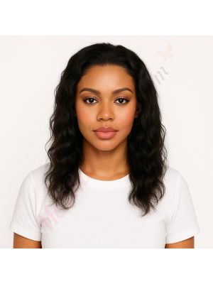 Evelyn - Perruque Courte 14 Pouces Cheveux Humains Naturels Remy Hair Noire 