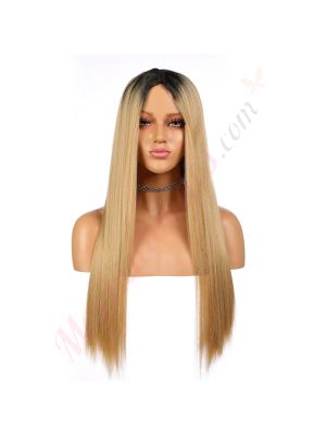 FU190302668 - Perruque Longue Cheveux Synthétique Blonde Ombrée [Vente Finale]