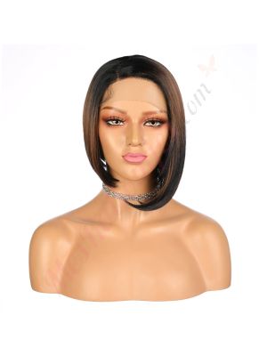FU190302670 - Perruque Courte Cheveux Synthétique Brunette Ombrée [Vente Finale]