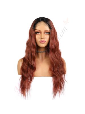 FU190322678 - Perruque Longue Cheveux Synthétique Auburn Foncé [Vente Finale]