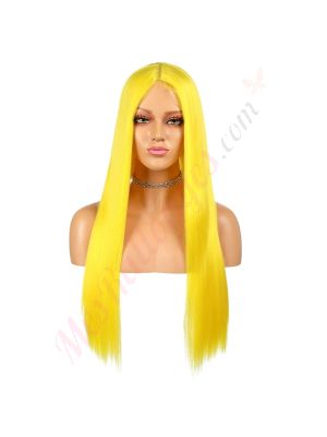 FU1904705 - Perruque Longue Cheveux Synthétique Jaune [Vente Finale]