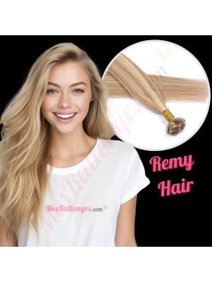 Brun Miel & Blond Cendré #12/24 Kératines Cheveux Remy