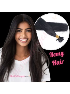 Noir Foncé #1 Kératines Cheveux Remy