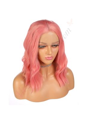 G1904786 - Perruque Courte Cheveux Synthétique Rose [Vente Finale]