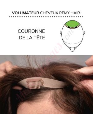 Volumateur (Topper) Perte De Cheveux Sur La Couronne (Dimensions: 5 pouces x 4 pouces) Cheveux Remy Hair