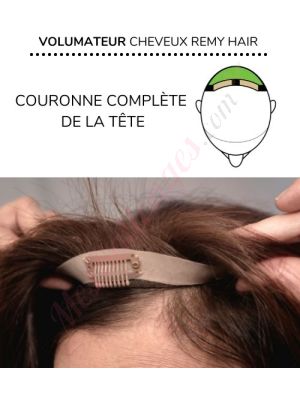 Volumateur  (Topper) Perte De Cheveux Pour La Couronne Complète (Dimensions: 6.5 pouces x 2.25 pouces) Cheveux Remy Hair