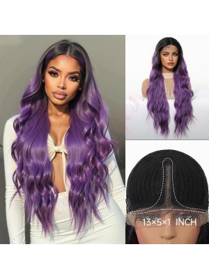 HC11059-5 Violet Vibrant avec des Racines Fonçées Perruque Synthétique Bouclée Styles Tendance [VENTE FINALE]