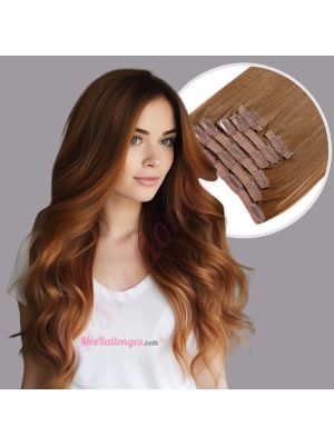 Brun Miel #12 À Clips Cheveux Synthétiques [VENTE FINALE]