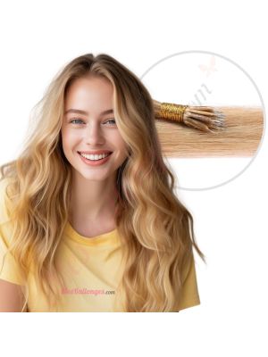Brun Miel & Blond Cendré #12/24 Nano-Rings Cheveux Naturels