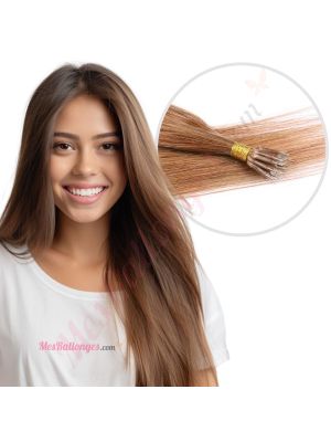 Brun Pâle #8 Nano-Rings Cheveux Naturels