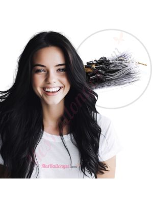 Noir Foncé #1 Micro-Billes Cheveux Naturels