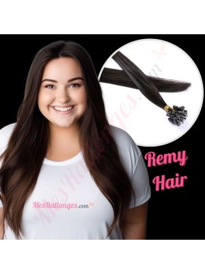 Noir/Brun #1b Micro-Billes Cheveux Remy