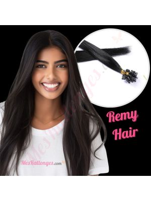Noir Foncé #1 Micro-Billes Cheveux Remy