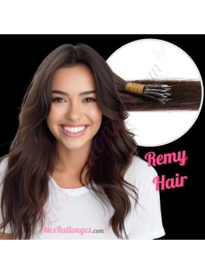 Brun Foncé #2 Nano-Rings Cheveux Remy