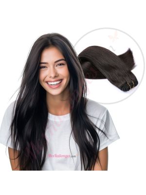 Noir/Brun #1b Cousues Cheveux Naturels