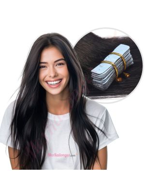 Noir/Brun #1b Bandes Adhésives Cheveux Naturels