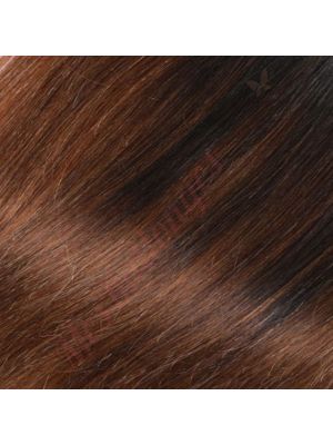 14 pouces Rallonges À Clips Cheveux Naturels Remy Ondulés Ombré Brun 85g