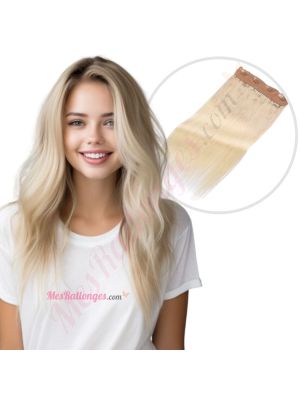 Blond Cendré Ombré Fil Invisible Cheveux Naturels