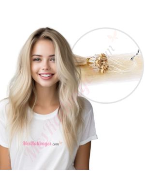 Blond Cendré Ombré Micro-Billes Cheveux Naturels