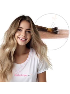 Blond Ombré Nano-Rings Cheveux Naturels
