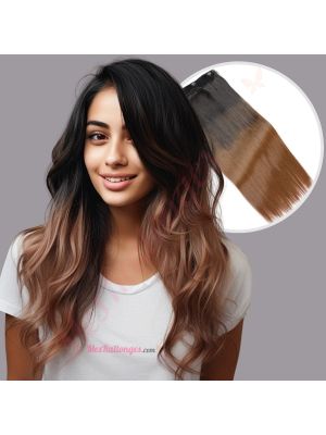 Brun Ombré Fil Invisible Cheveux Synthétiques [VENTE FINALE]