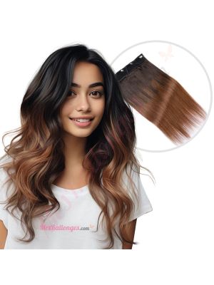 Brun Noisette Ombré Fil Invisible Cheveux Naturels