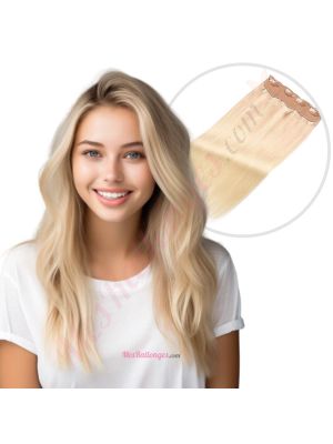 Blond Pâle Ombré Fil Invisible Cheveux Naturels