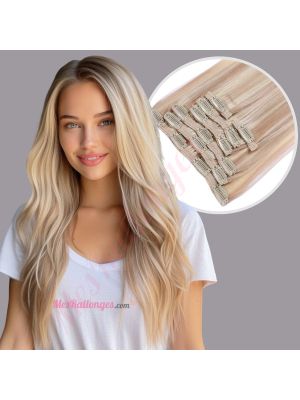 Blond Pâle Ombré À Clips Cheveux Synthétiques [VENTE FINALE]