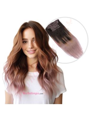 Pastel Ombré À Clips Cheveux Naturels