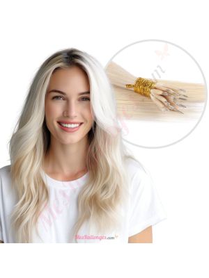 Blond Platinum Nano-Rings Cheveux Naturels