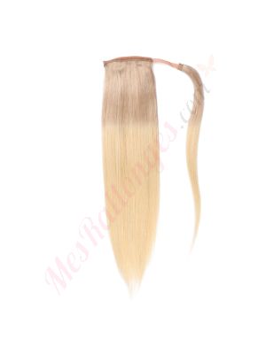 Blond Cendré Ombré Ponytail Cheveux Naturels