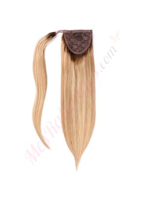 Blond Miel Balayage #4t12/613 Ponytail Cheveux Naturels