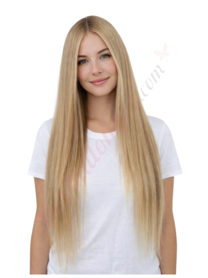 Freya Blond Champagne Perruques En Cheveux Naturels Remy # 4T12/613 (PRÉCOMMANDE, EXPÉDITION EN 4 À 6 SEMAINES)