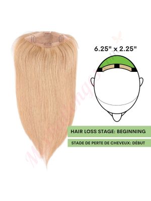 Roux Blond #27   Volumateur (Topper) Perte De Cheveux Pour La Couronne Complète (Dimensions: 6.5 pouces x 2.25 pouces) Cheveux Remy Hair