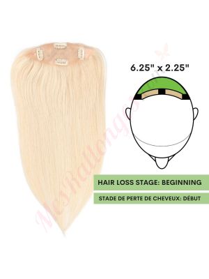 Blond #60 Volumateur (Topper) Perte De Cheveux Pour La Couronne Complète (Dimensions: 6.5 pouces x 2.25 pouces) Cheveux Remy Hair
