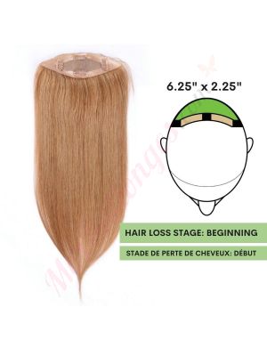 Brun Pâle #8 Volumateur (Topper) Perte De Cheveux Pour La Couronne Complète (Dimensions: 6.5 pouces x 2.25 pouces) Cheveux Remy Hair