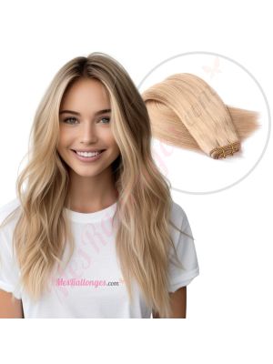 Blond Cendré Cousues Cheveux Naturels