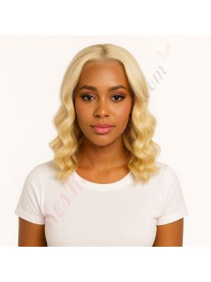 Sofia - Perruque Courte 14 Pouces Cheveux Humains Naturels Remy Hair Blonde
