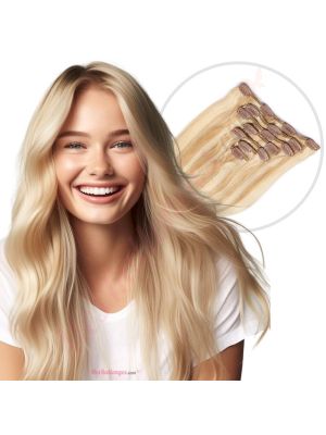 Roux Blond & Blond Platine #27/613 À Clips Cheveux Naturels