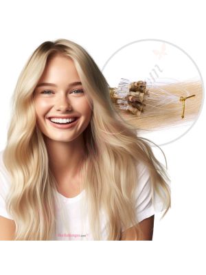 Roux Blond & Blond Platine #27/613 Micro-Billes Cheveux Naturels