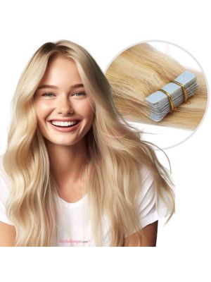 Roux Blond & Blond Platine #27/613 Bandes Adhésives Cheveux Naturels
