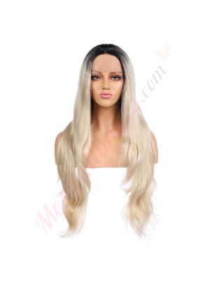 G1611030 - Perruque Longue Cheveux Synthétique Blonde Ombrée [Vente Finale]