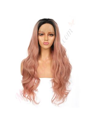 G170731526-v2 - Perruque Longue Cheveux Synthétique Rose [VENTE FINALE]