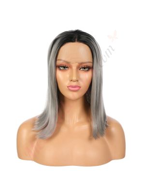 G1901635-v2 - Perruque Courte Cheveux Synthétique Grise  [VENTE FINALE]