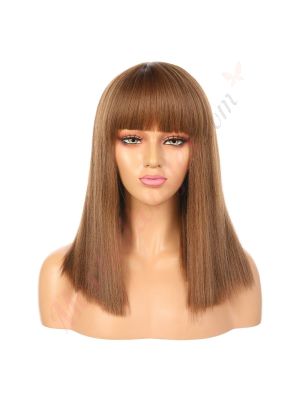 DM1810885-v2 - Perruque Courte Cheveux Synthétique Brun Miel [VENTE FINALE]