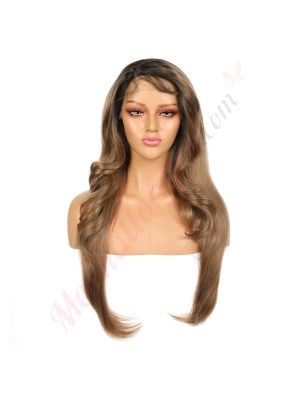 FU1904703-v2 - Perruque Longue Cheveux Synthétique Brun Miel Avec Toupet  [VENTE FINALE]