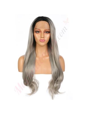 G1904807B-v2 - Perruque Longue Cheveux Synthétique Grise  [VENTE FINALE]