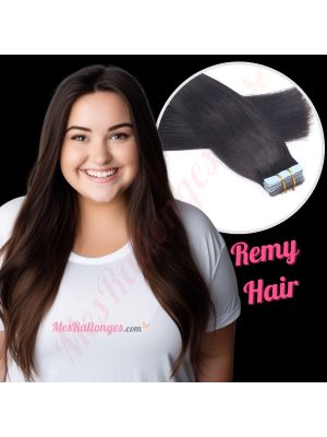 Noir/Brun #1b Bandes Adhésives Cheveux Remy